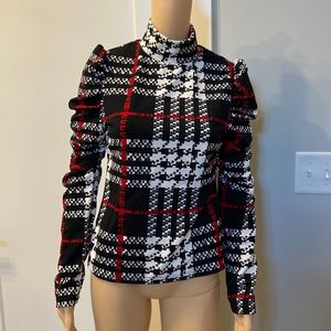 Shein Plaid Turtleneck NWT L